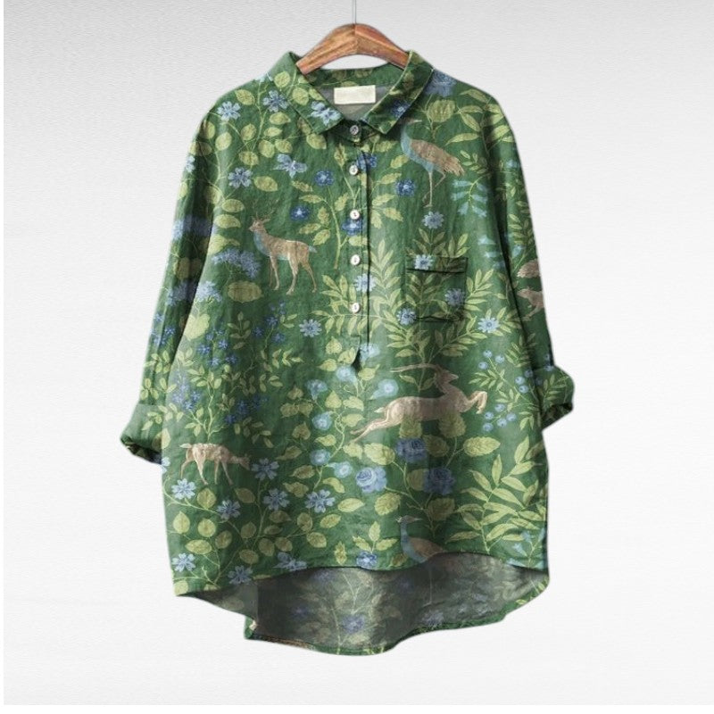 Claire | Elegant Linen Summer Blouse